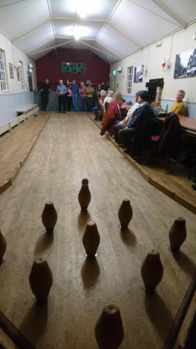 Leaders playing skittles